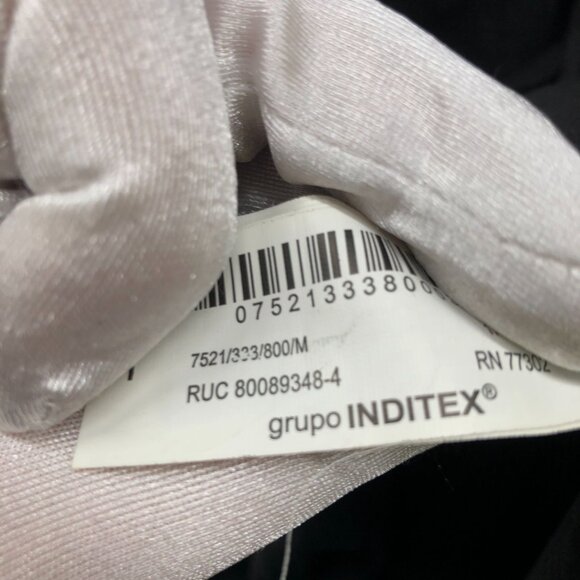 Zara Sleeveless Midi Shift Dress Womens M Black Braided Strap Beachy Gauzy - Picture 9 of 9